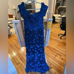 Marchesa Notte 3D Floral Embroidered Gown